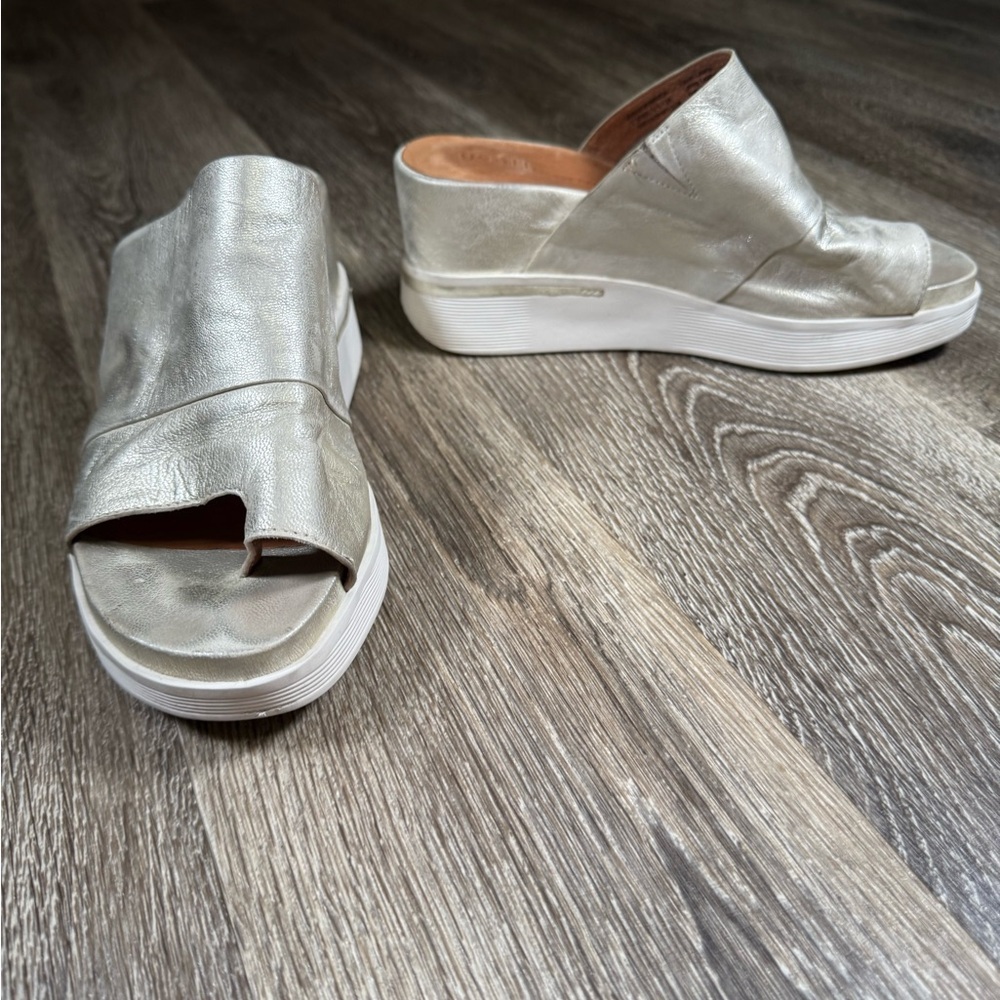 Gentle Souls Shoes Sz7.5M Ice off-white 3" Platform Gisele Sporty‎ Slide Y2K 90s